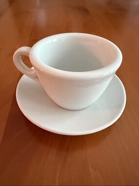 Mini Coffee/Espresso Cup & Saucer | White | Vintage | Good Preowned Condition